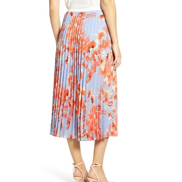 Halogen Printed Pleated Midi Skirt PLUS SIZE - Picture 2 of 7